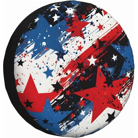 American Independence Day Flag Spare Tire Cover, Wheel Protectors Covers for Rv Trailer Truck Jeep SUV Truck Camper Travel Trailer Accessories, Waterproof Uv Sun Wheel Protectors
