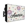 thumbnail image 1 of American Independence Day Outdoor TV Cover 30 to 32 Inch Weatherproof, Retro Fireworks Stars 600D Oxford TV Covers with Waterproof Zipper, Outside Flat TV Screen Protector Size 30"W x 19"H x 4.5"D, 1 of 7