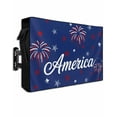 thumbnail image 1 of American Independence Day Outdoor TV Cover 40 to 43 Inch Weatherproof, Red Blue Fireworks Retro Stars 600D Oxford TV Covers with Waterproof Zipper, Outside Flat TV Screen Protector 40"Wx25"Hx4.5"D, 1 of 7