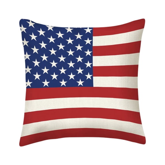 American Independence Day Patriotic Pillow Cover, 4th of July Decorative Throw Pillow Case for Couch Sofa Bedroom Living Room Home Decor, USA Flag Stars Stripes Holiday Celebration Pillow Cover