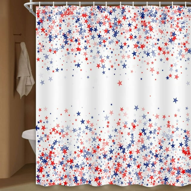 American Independence Day Patriotic Shower Curtain, s 4Th of July Red
