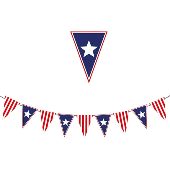 American Independence Day Pull Flag Banner Decoration, Festive Triangular Flags Featuring Star And Stripe Patterns For Holiday Party Layouts, Versatile Letter Banner Ideal For