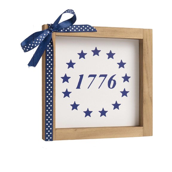 American Independence Day Small Photo Frame Decoration Independence Day Home Decor Decoration 6 Inch Wooden Black Easter Table Top Decorations for Home Indoor,Wooden Photo Frame
