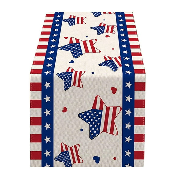 American Independence Day Table Flag with Patriotic Printing for Living Room Coffee Table Holiday Home Decor National Day Decoration July 4th Flag