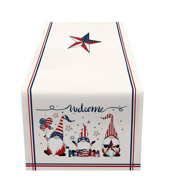 American Independence Day Table Flag with Patriotic Printing for Living Room Coffee Table Holiday Home Decor National Day Decoration July 4th Flag