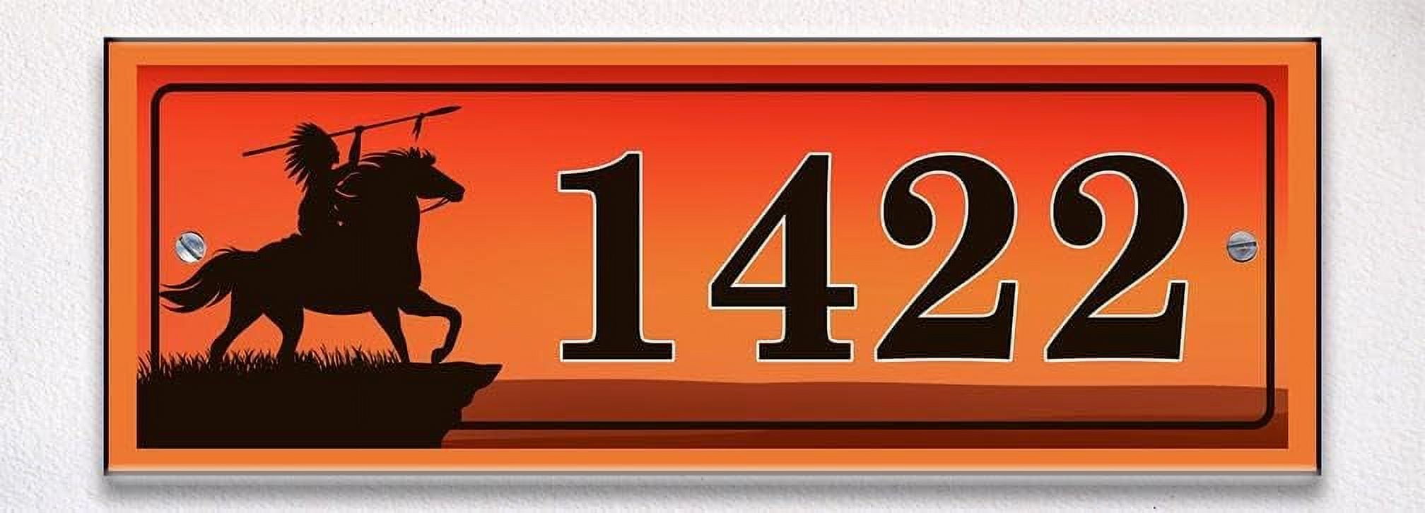 American Indian Themed Ceramic Tile House Number Small Address Plaque