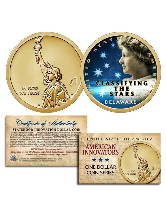 American Innovation DELAWARE 2019 Statehood $1 Dollar COLORIZED Coin