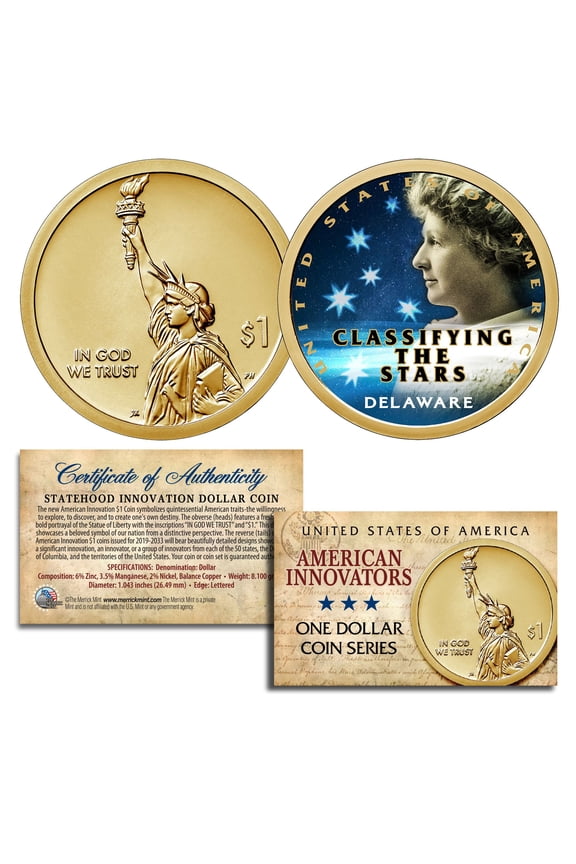 American Innovation DELAWARE 2019 Statehood $1 Dollar COLORIZED Coin