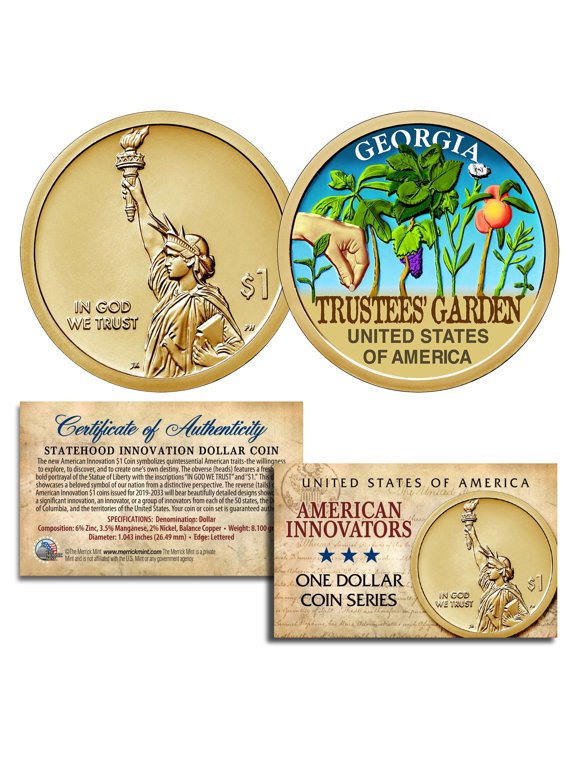 American Innovation GEORGIA 2019 Statehood $1 Dollar Uncirculated COLORIZED Coin