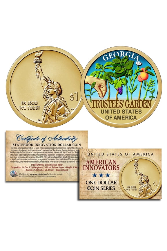 American Innovation GEORGIA 2019 Statehood $1 Dollar Uncirculated COLORIZED Coin
