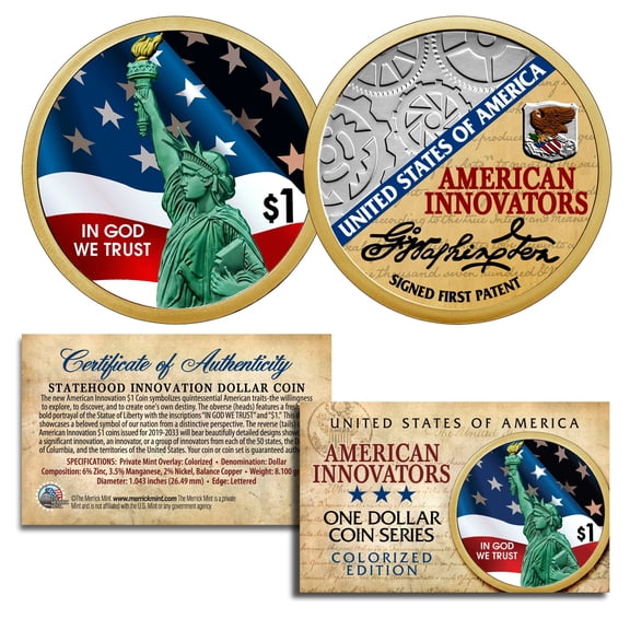 American Innovation State $1 Dollar Coin Series - 2018 1st Release COLOR 2-Sided