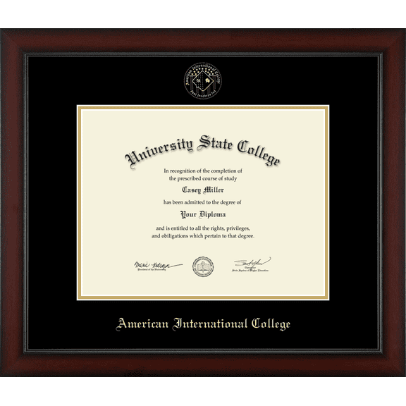 American International College Diploma Frame, Document Size 13" x 10"