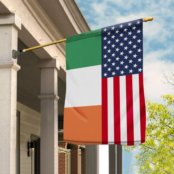 American Ireland Flag Irish Friendship U.S.A Memorial Day Patriotic For Garden Flag (11.5x17.5) Double Sided-USA Flags Premium Polyester-Decorative Indoor Outdoor Flag