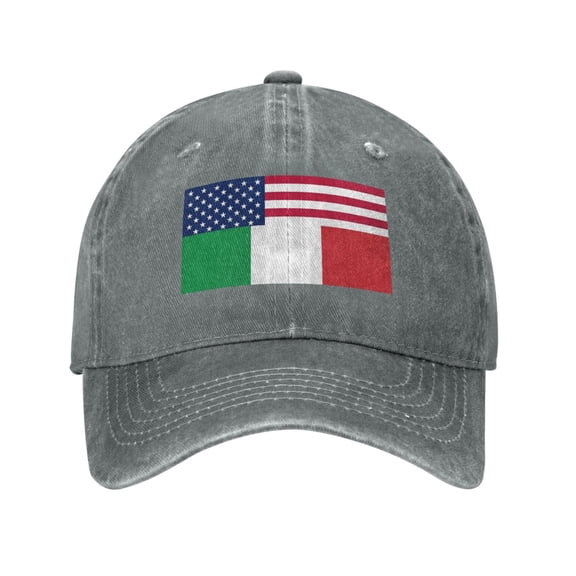 American Italian Flag Adult Adjustable Classic Washed Casquette Cap Hat Baseball Cap For Man For Woman