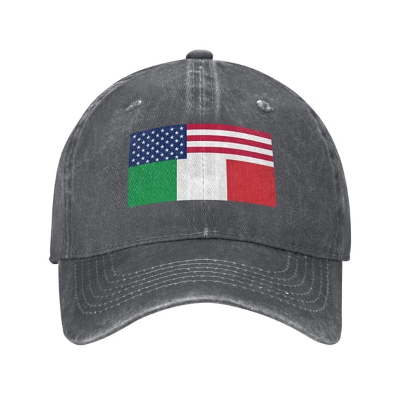 American Italian Flag Adult Adjustable Classic Washed Casquette Cap Hat Baseball Cap For Man For Woman
