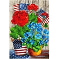 thumbnail image 1 of American July 4th Patriotic Field of Flowers Yard Flag Decorative Summer Glory Pansies Outdoor House Flag Double Sided 28x40 Inch, 1 of 6