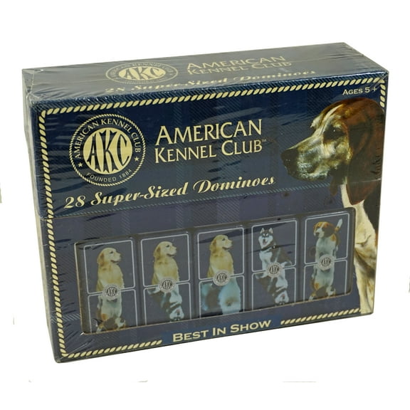 American Kennel Club Dominoes - 28 Super Sized Dominoes - Beagle, Golden Retriever, Pug, Old English Sheepdog, Dalmation