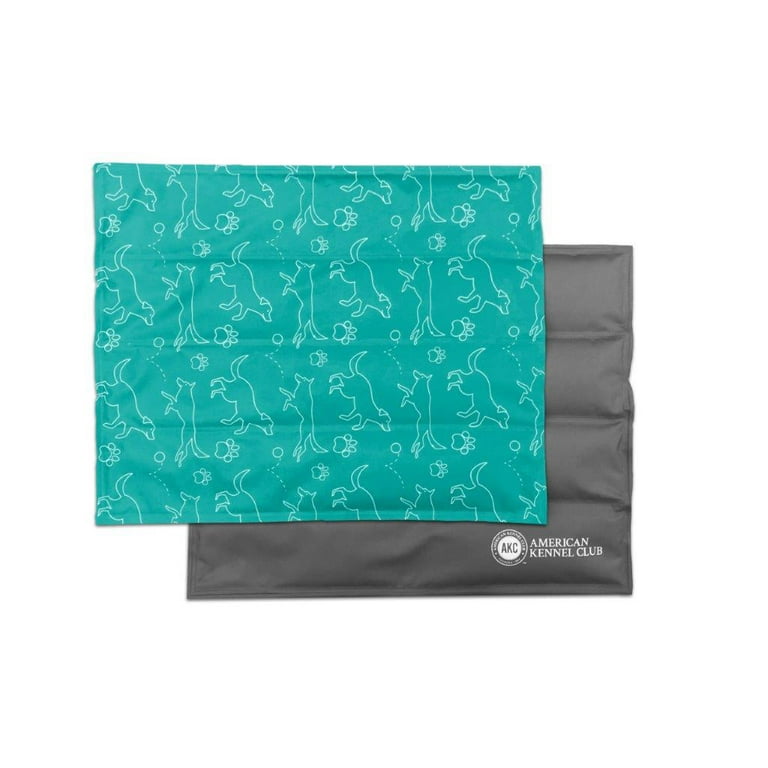 American Kennel Club Reversible Pet Cooling Mat Green Paw Bone