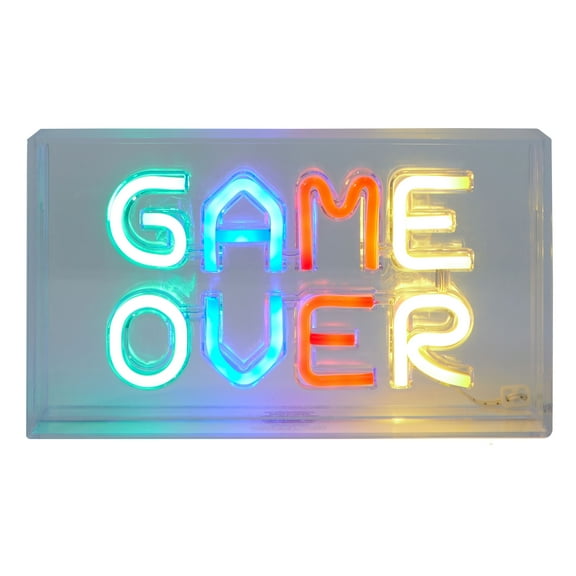 American Kids Game Over Neon Acrylic Lamp Box, 9" W x 5" H