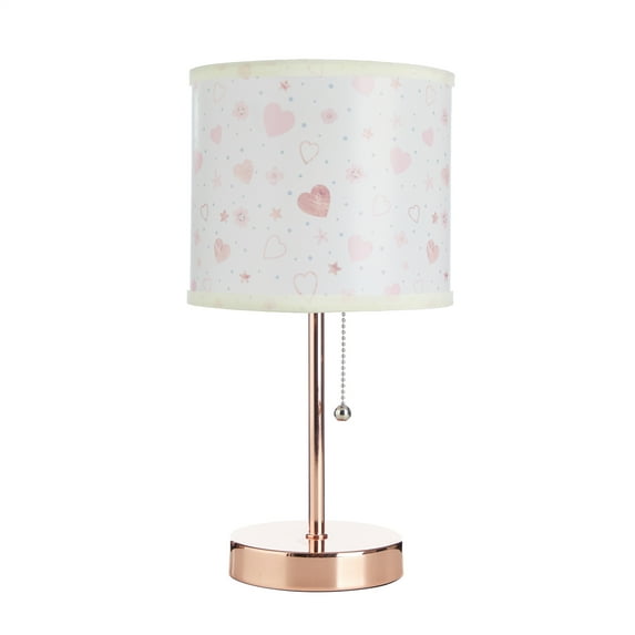 American Kids Sparkle Baby Heart Pink Stick Lamp for Children's Room Décor