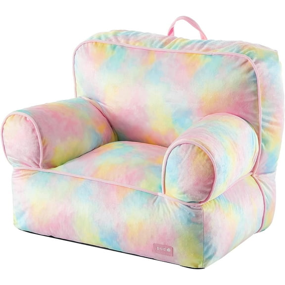 American Kids Tie Dye Mink Bean Bag Sofa Chair for Kids, 23" W x 19" D x 17" H