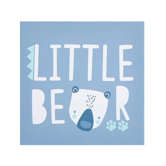 American Kids Woodland Blue Little Bear Canvas Wall Art for Nursery Room Décor