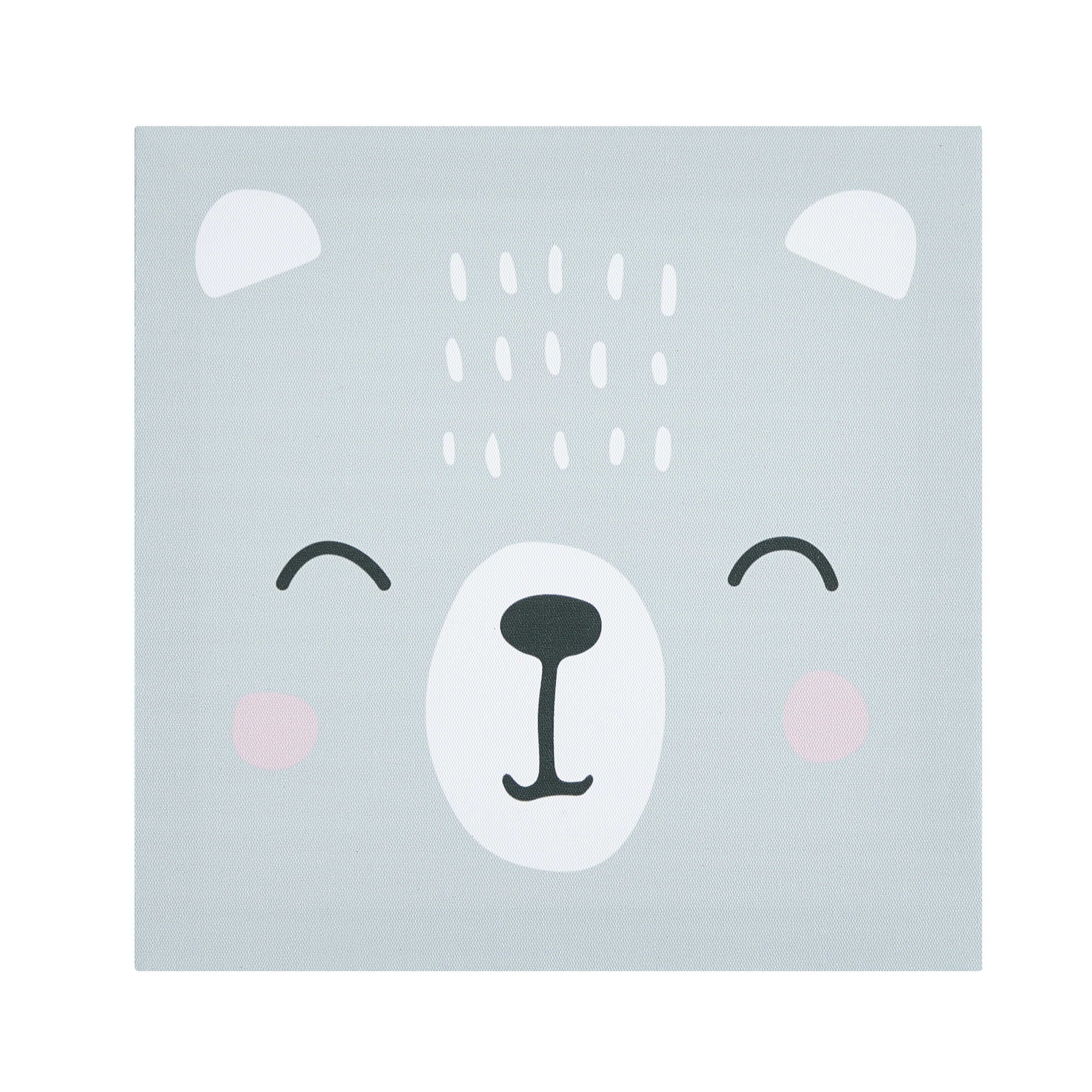 American Kids Woodland Grey Bear Face Canvas Wall Art for Children's Room Décor