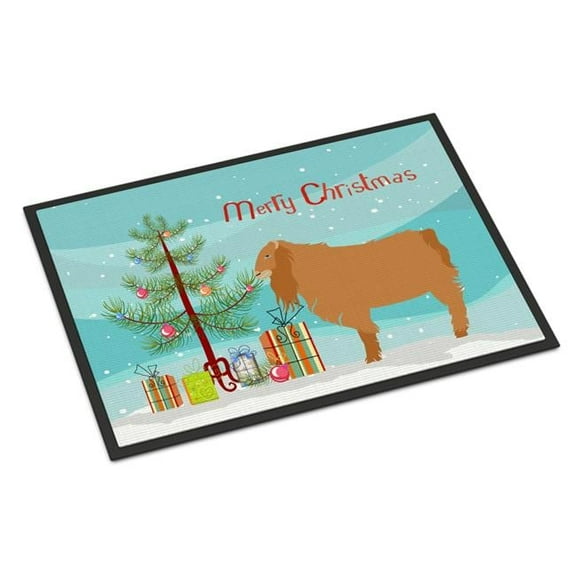 American Lamancha Goat Christmas Indoor or Outdoor Mat - 18 x 27 in.