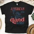 thumbnail image 1 of American Land of the Free 1776 T-Shirt | Statue of Liberty Patriotic Graphic Tee, Black, Size 5XL, 1 of 6
