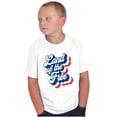 thumbnail image 1 of American Land of the Free Patriotic Crewneck T Shirts Boy Girl Teen Brisco Brands L, 1 of 6