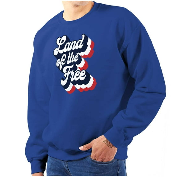 American Land of the Free Patriotic Sweatshirt for Men or Women Brisco Brands S