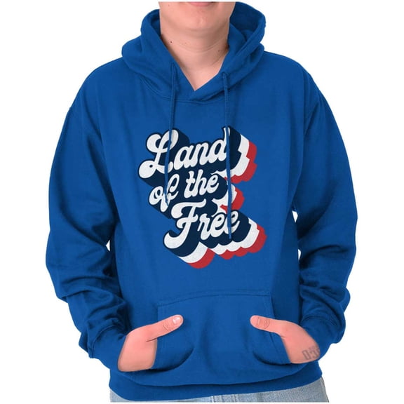 American Land of the Free Patriotic Unisex Plus Fleece Graphic Hoodie Brisco Brands 3X