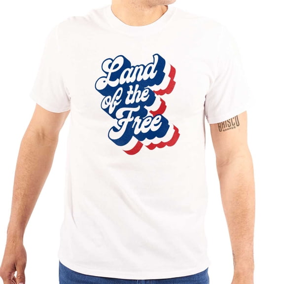 American Land of the Free Patriotic Plus Size Crewneck Graphic Tee Shirt Brisco Brands 4X