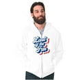 thumbnail image 1 of American Land of the Free Patriotic Zip Up Hoodie Men's Women's Brisco Brands X, 1 of 6