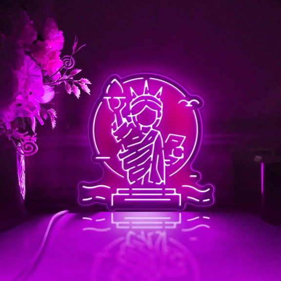 American Landmark Statue Of Liberty Led Light Box, Dimmable Neon-Like Light Signs USB Power for Wall Decor Bedroom Decoration, RGB Light (WxH) 6"x6"