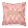 thumbnail image 1 of American Landrace Pig Pink Check Fabric Decorative Pillow, 1 of 2