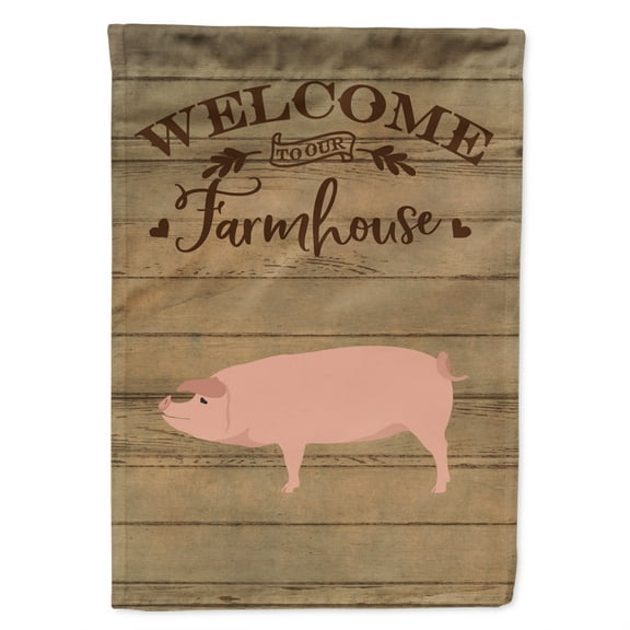 Caroline's Treasures CK6876CHF American Landrace Pig Welcome Flag Canvas House Size , Large, multicolor
