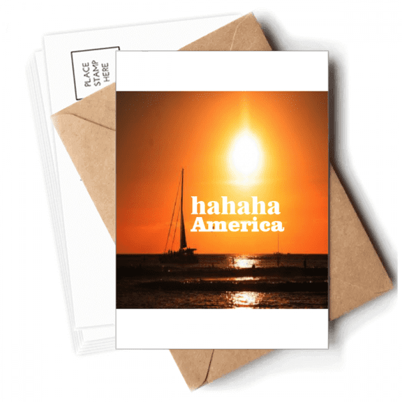 American Landscape Text Haha Mood Postcards Envelopes Blank Note Cards Mailing