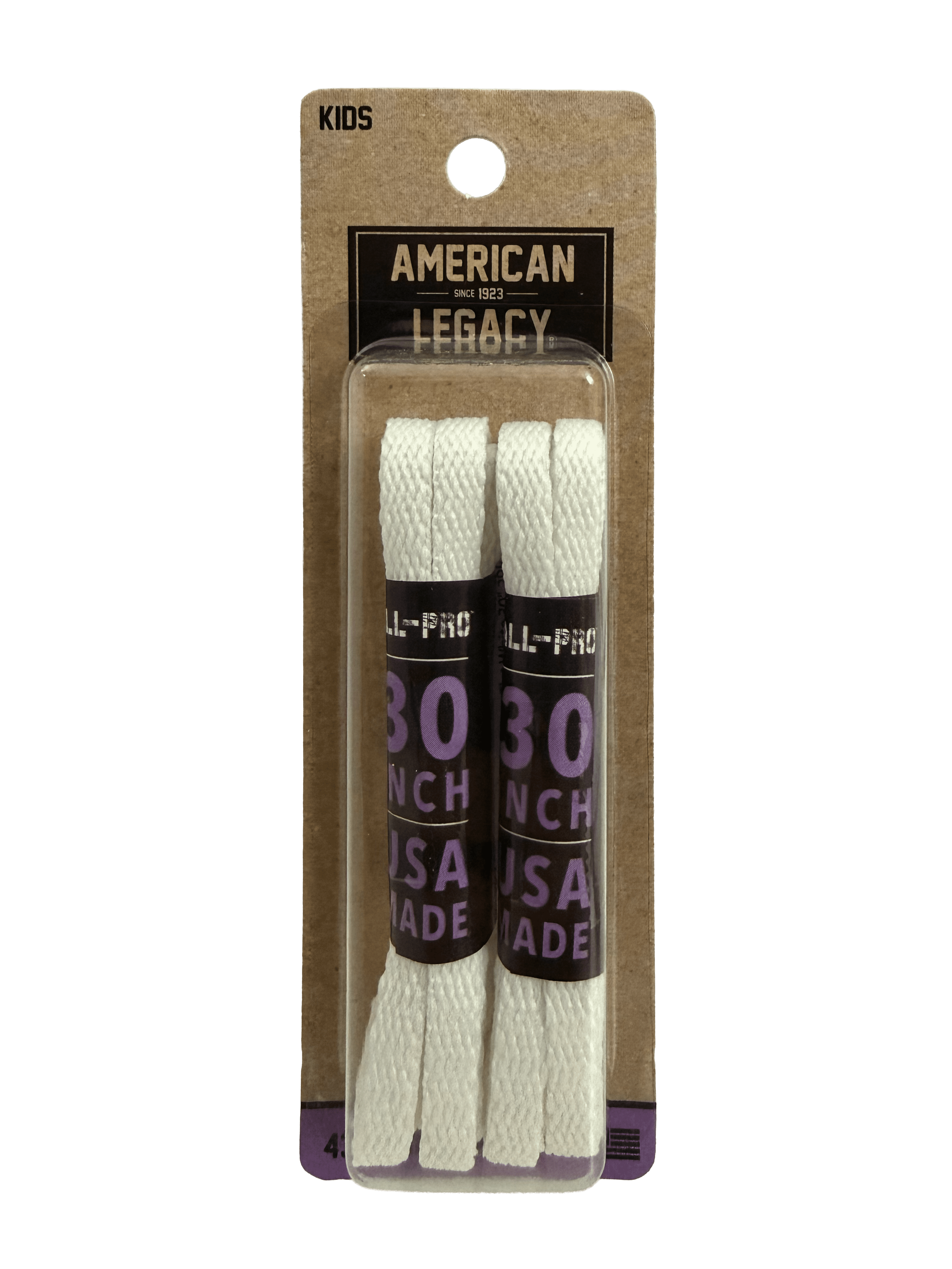 American-Legacy Athletic Narrow Flat White 30" - 2Pr