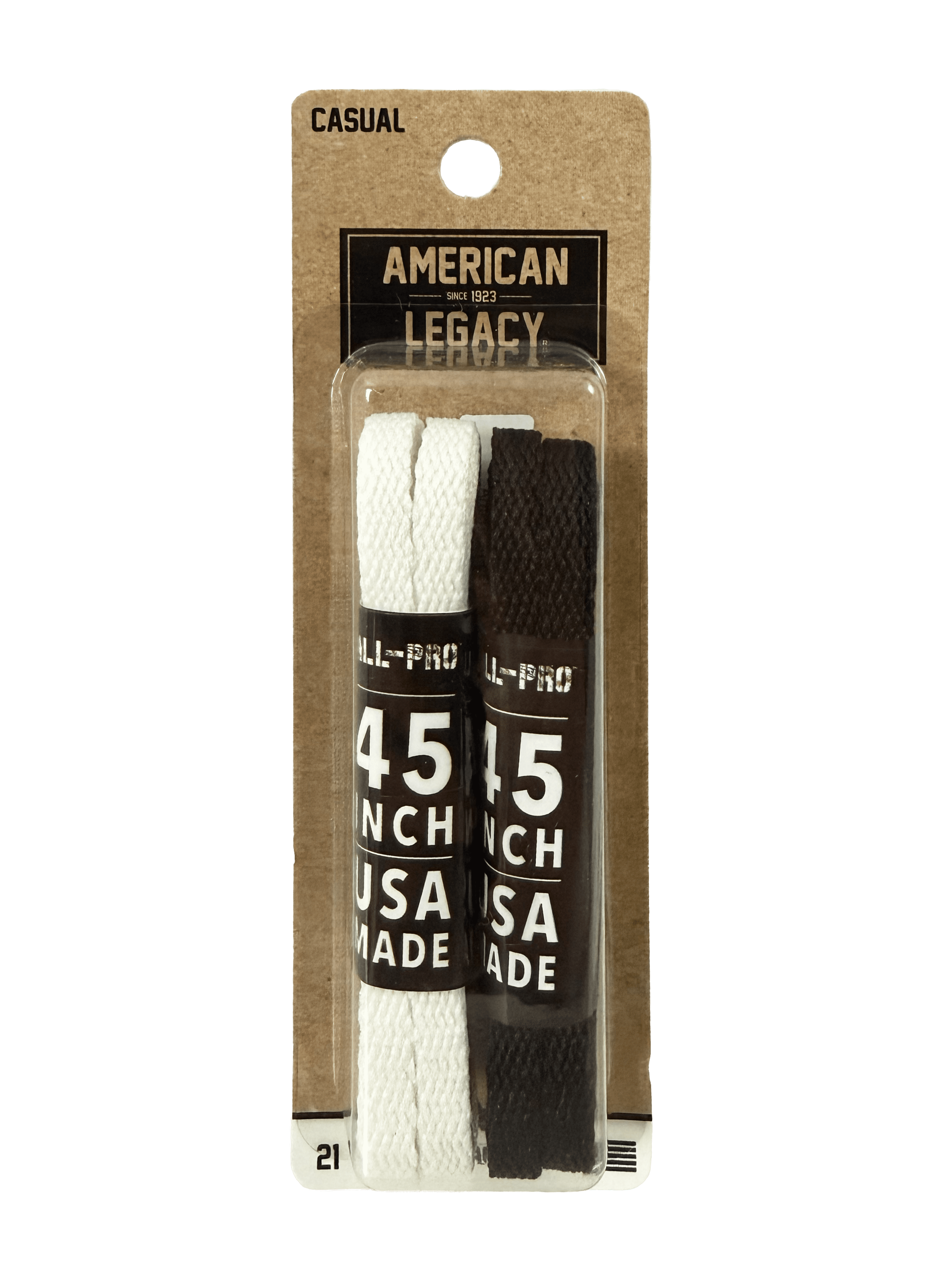 American-Legacy Athletic Narrow Flat White And Black 45" 2-Pack