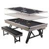 American Legend 3-IN-1 Pool + Poker Dining Table - Instant Transformation - Premium Black Felt - XL Flip Top Bench Storage - Modern Design