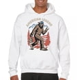 thumbnail image 1 of American Legend Bigfoot Sweatshirt Patriotic Funny Sasquatch Fan 4 July USA Flag Beer BBQ Tailgate Party Hoodie, 1 of 7