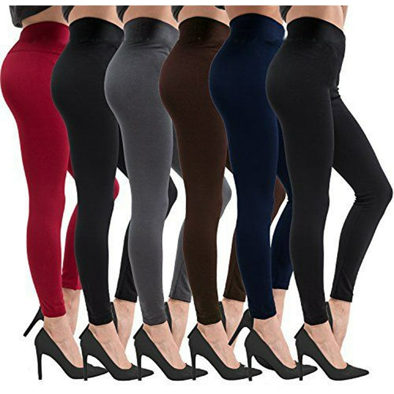 American Leggings JD 151 6 Pack Fleece Lined Leggings Assorted Colors Medium Large
