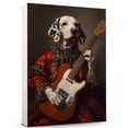thumbnail image 1 of American Leopard Hound Cute Dog Guitar Stretched Canvas Size 8x12 – Retro American Leopard Hound Dog Batter in Action With Guitar for Themed Living Room, 1 of 5
