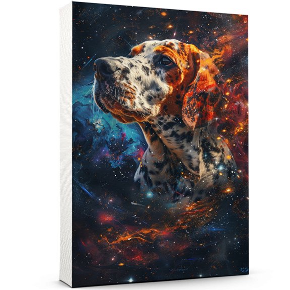 American Leopard Hound Space Poster Wall Art Funny Dog - American Leopard Hound Dog Canvas Wall Art For Bedroom Decor - Apartment Decor - Daughter Gifts From Mom