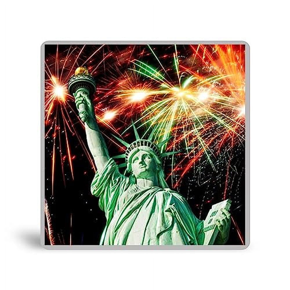 Sunlight Art American Liberty 11X11" Suncatcher Window Panel; Just Stick It On a Window, The Sun Lights It Up. Suction Cups Included