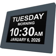 American Lifetime 2026 Dementia Clock Large Display Digital Clock with Day, Date & Custom Alarms, for Seniors & Alzheimer s, Auto-Dimming, Multi-Language, Winter Blue