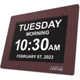 thumbnail image 1 of American Lifetime, Newest Version, Day Clock Extra Large Impaired Vision Digital Clock with Battery Backup and 5 Alarm Options, Premium Mahogany Color, 1 of 8