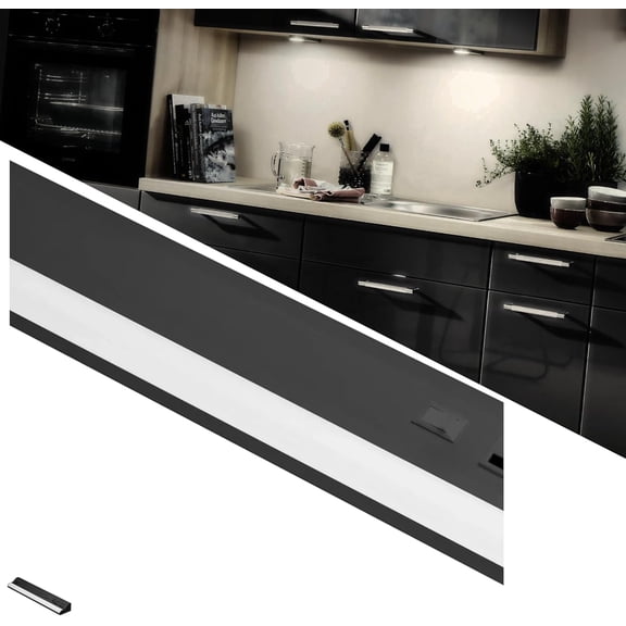 American Lighting LED Courant Plus Undercabinet Light 24 Inch 5CCT 90+ CRI 1200 Lumens with USB-A USB-C and 20A Receptacles Black Finish Title 24 Compliant
