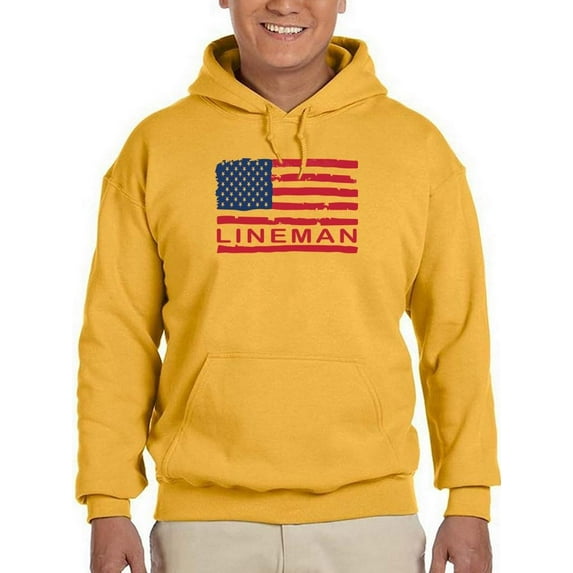 American Lineman Hoodie Men -Image by Shutterstock, Male Large